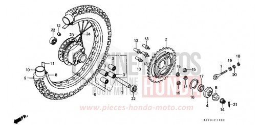 ROUE ARRIERE XL125SC de 1987